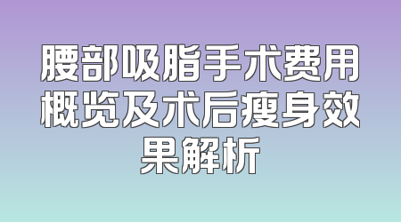 腰部吸脂手术费用概览及术后瘦身效果解析