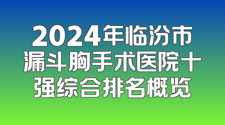 2024年临汾市漏斗胸手术医院十强综合排名概览