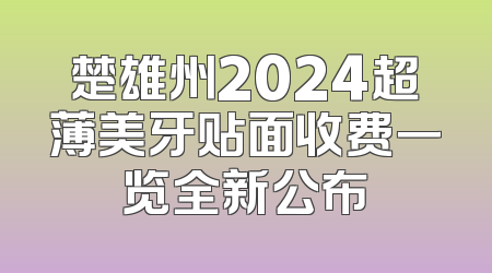 楚雄州2024超薄美牙贴面收费一览全新公布
