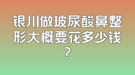 银川做玻尿酸鼻整形大概要花多少钱？