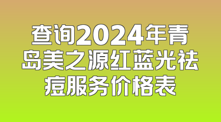 查询2024年青岛美之源红蓝光祛痘服务价格表