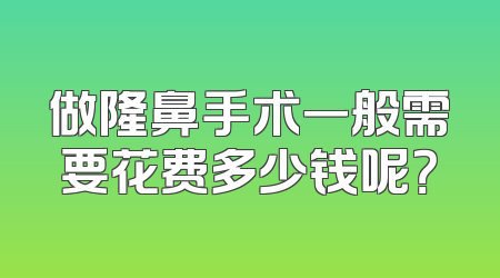 做隆鼻手术一般需要花费多少钱呢？