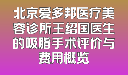 北京爱多邦医疗美容诊所王绍国医生的吸脂手术评价与费用概览