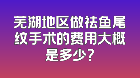 芜湖地区做祛鱼尾纹手术的费用大概是多少？