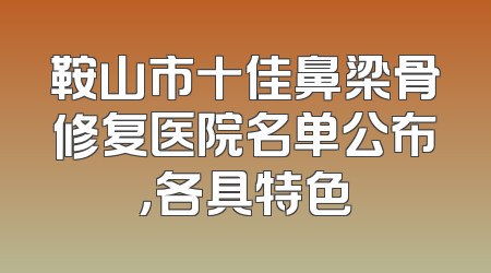 鞍山市十佳鼻梁骨修复医院名单公布，各具特色