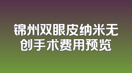 锦州双眼皮纳米无创手术费用预览