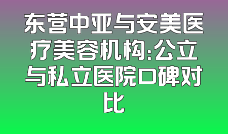 东营中亚与安美医疗美容机构：公立与私立医院口碑对比