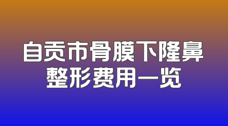 自贡市骨膜下隆鼻整形费用一览