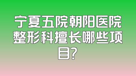 宁夏五院朝阳医院整形科擅长哪些项目？