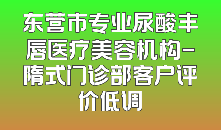 东营市专业尿酸丰唇医疗美容机构-隋式门诊部客户评价低调