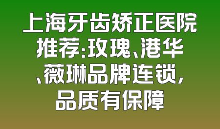 上海牙齿矫正医院推荐：玫瑰、港华、薇琳品牌连锁，品质有保障