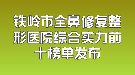 铁岭市全鼻修复整形医院综合实力前十榜单发布