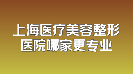 上海医疗美容整形医院哪家更专业