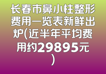 长春市鼻小柱整形费用一览表新鲜出炉（近半年平均费用约29895元）