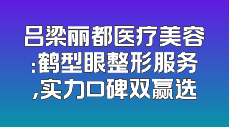 吕梁丽都医疗美容：鹤型眼整形服务，实力口碑双赢选