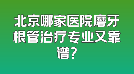 北京哪家医院磨牙根管治疗专业又靠谱？