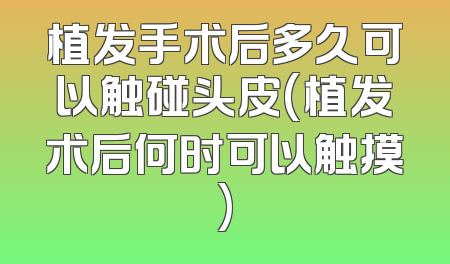 植发手术后多久可以触碰头皮(植发术后何时可以触摸)