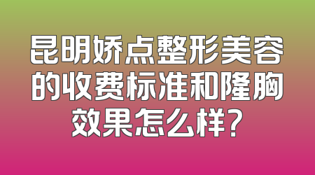 昆明娇点整形美容的收费标准和隆胸效果怎么样？