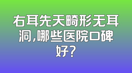 右耳先天畸形无耳洞，哪些医院口碑好？