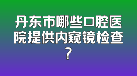 丹东市哪些口腔医院提供内窥镜检查？