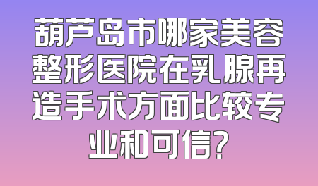 葫芦岛市哪家美容整形医院在乳腺再造手术方面比较专业和可信？