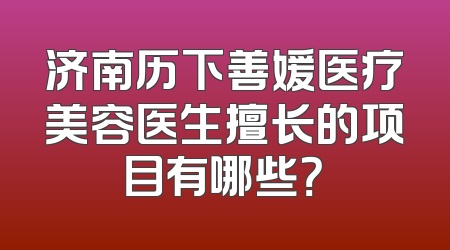 济南历下善媛医疗美容医生擅长的项目有哪些？