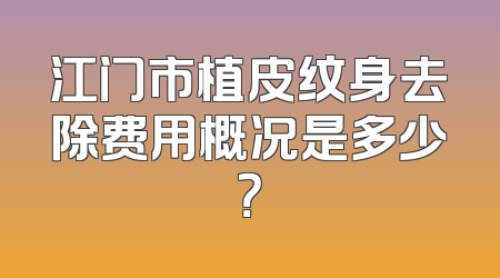 江门市植皮纹身去除费用概况是多少？