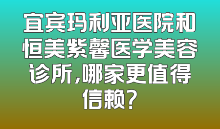宜宾玛利亚医院和恒美紫馨医学美容诊所，哪家更值得信赖？