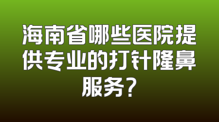 海南省哪些医院提供专业的打针隆鼻服务？