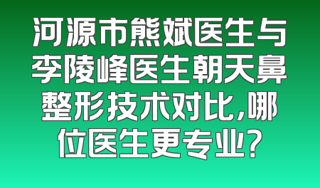 河源市熊斌医生与李陵峰医生朝天鼻整形技术对比，哪位医生更专业？