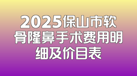 2025保山市软骨隆鼻手术费用明细及价目表