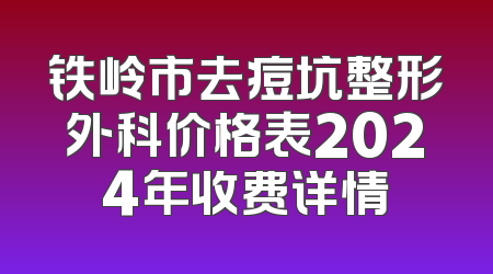 铁岭市去痘坑整形外科价格表2024年收费详情
