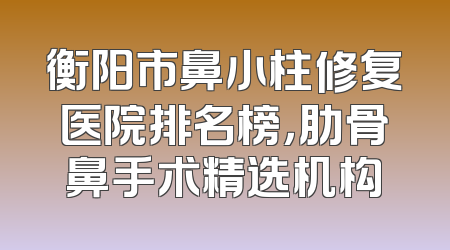 衡阳市鼻小柱修复医院排名榜，肋骨鼻手术精选机构