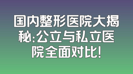 国内整形医院大揭秘：公立与私立医院全面对比！