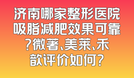 济南哪家整形医院吸脂减肥效果可靠？微著、美莱、禾歆评价如何？