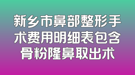 新乡市鼻部整形手术费用明细表包含骨粉隆鼻取出术