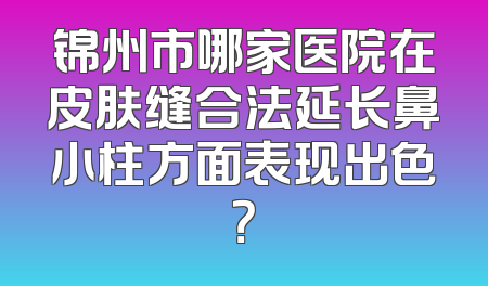 锦州市哪家医院在皮肤缝合法延长鼻小柱方面表现出色？