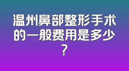 温州鼻部整形手术的一般费用是多少？