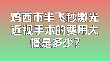 鸡西市半飞秒激光近视手术的费用大概是多少？