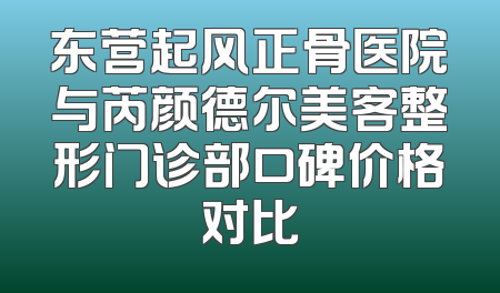 东营起风正骨医院与芮颜德尔美客整形门诊部口碑价格对比