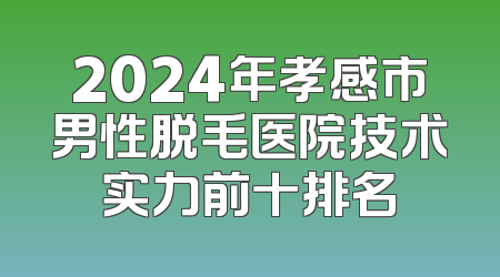 2024年孝感市男性脱毛医院技术实力前十排名