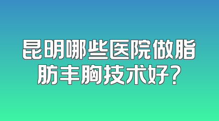 昆明哪些医院做脂肪丰胸技术好？