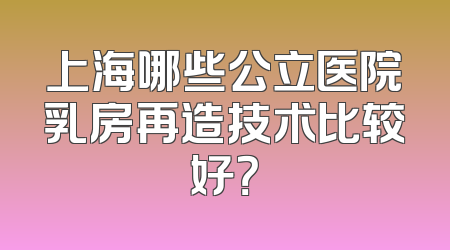 上海哪些公立医院乳房再造技术比较好？