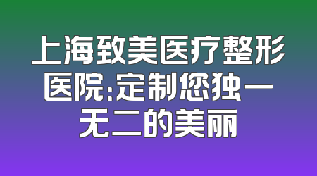 上海致美医疗整形医院：定制您独一无二的美丽