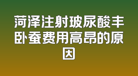 菏泽注射玻尿酸丰卧蚕费用高昂的原因