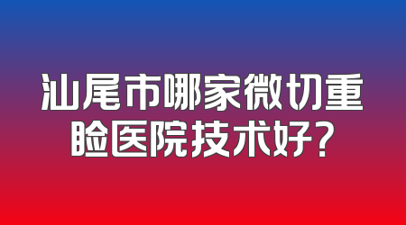 汕尾市哪家微切重睑医院技术好？