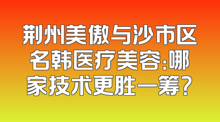 荆州美傲与沙市区名韩医疗美容：哪家技术更胜一筹？