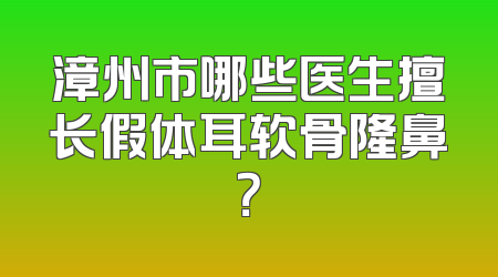 漳州市哪些医生擅长假体耳软骨隆鼻？