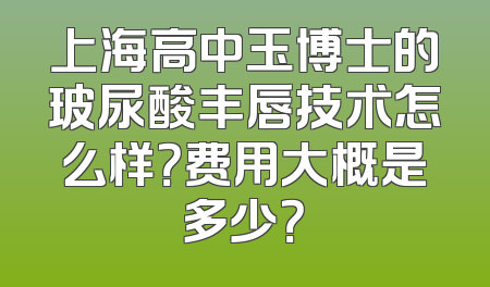 上海高中玉博士的玻尿酸丰唇技术怎么样？费用大概是多少？