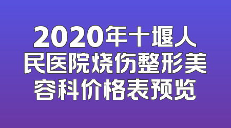 2020年十堰人民医院烧伤整形美容科价格表预览